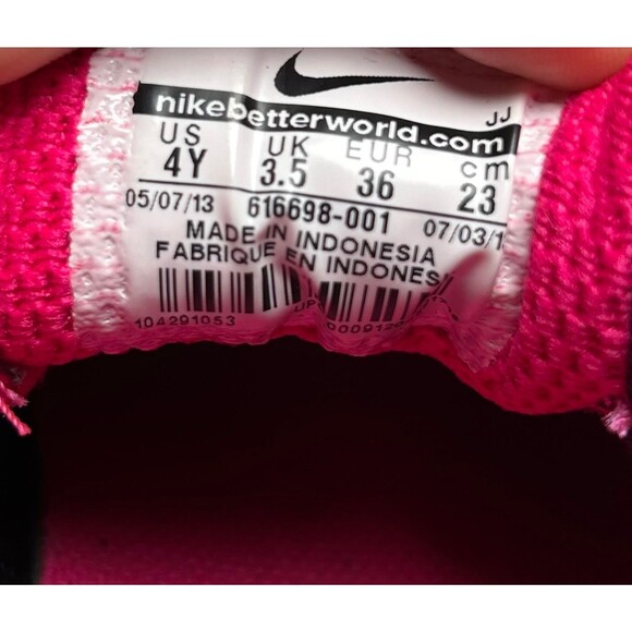 Nike Free Run 616698-001 Pre Owned Girls Size 4Y, Color Pink - Picture 10 of 10